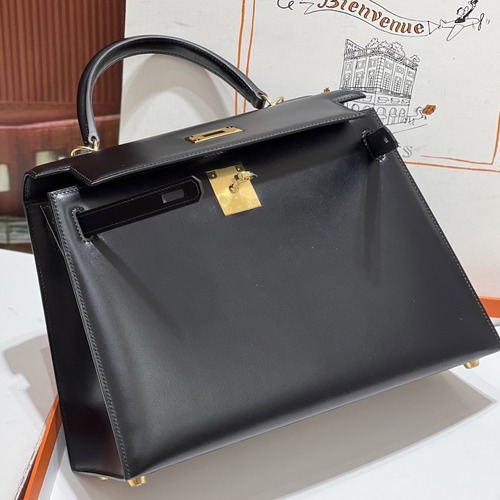Hermès Kelly Sellier bag in Box calf leather 에르메스 켈리 셀리에 블랙 박스 카프 레더 28cm