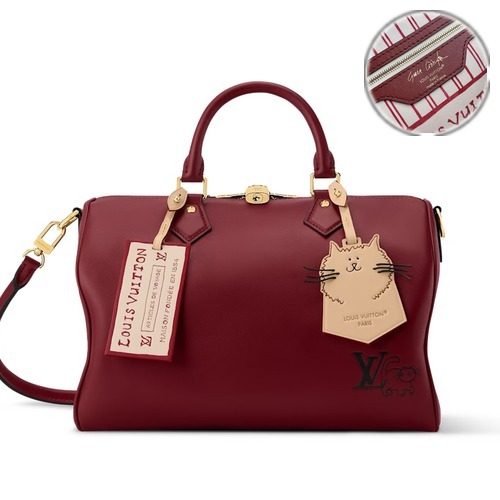 Louis Vuitton Speedy Soft 30 M25766 루이비통 스피디 소프트 30 트래블즈 위드 그레이스 코딩턴 플럼 카프스킨 30cm