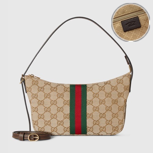 Gucci Lunetta GG Canvas Web Small Shoulder Bag 863406 구찌 루네타 GG 캔버스 웹 스몰 숄더백 22cm