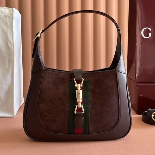 Gucci Jackie 1961 Suede Leather Shoulder Bag 820415 구찌 재키 1961 스웨이드 레더 숄더백 버건디 27.5cm