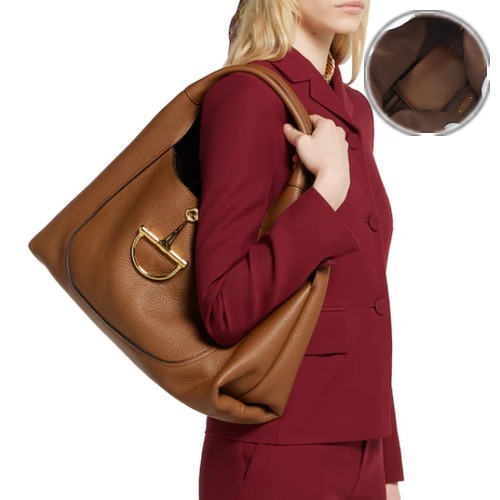 Gucci Softbit Grain Leather Large Shoulder Bag 837466 구찌 소프트빗 그레인 레더 라지 숄더백 브라운 46cm