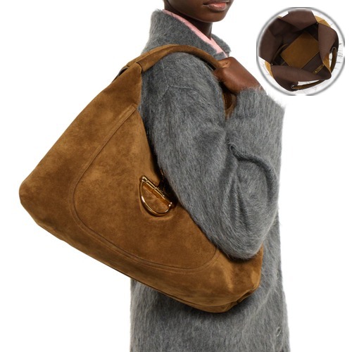 Gucci Softbit Suede Large Shoulder Bag 837466 구찌 소프트빗 스웨이드 라지 숄더백 브라운 46cm