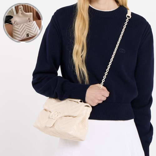 Gucci GG Marmont Quilted Nappa Mini Chain Shoulder Bag 855371 구찌 GG 마몽 퀼팅 나파 미니 체인 숄더백 핑크 23cm