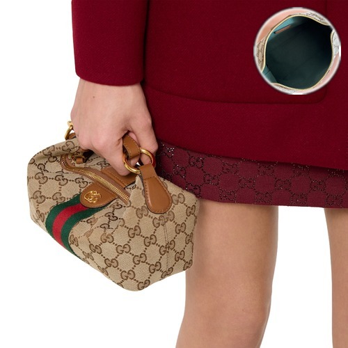 Gucci Vanity GG Canvas Mini Top Handle Bag 861775 구찌 바니티 GG 캔버스 미니 탑핸들 백 브라운 19cm