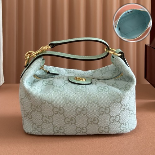 Gucci Vanity GG Canvas Mini Top Handle Bag 861775 구찌 바니티 GG 캔버스 미니 탑핸들 백 그린 19cm