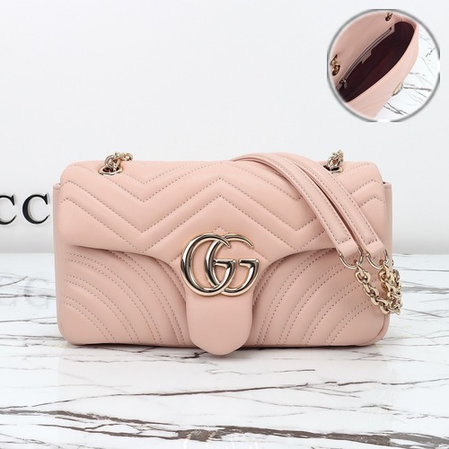 GUCCI Chain Shoulder Bag 837267 구찌 체인 숄더백 핑크 레더 26cm