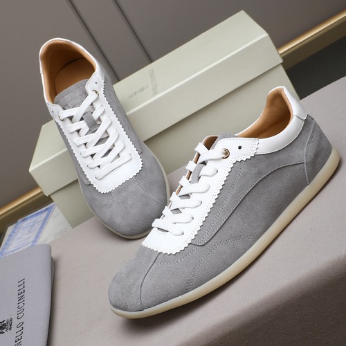 Brunello Cucinelli 브루넬로 쿠치넬리 남성 스웨이드 가죽 스니커즈 매트그레이