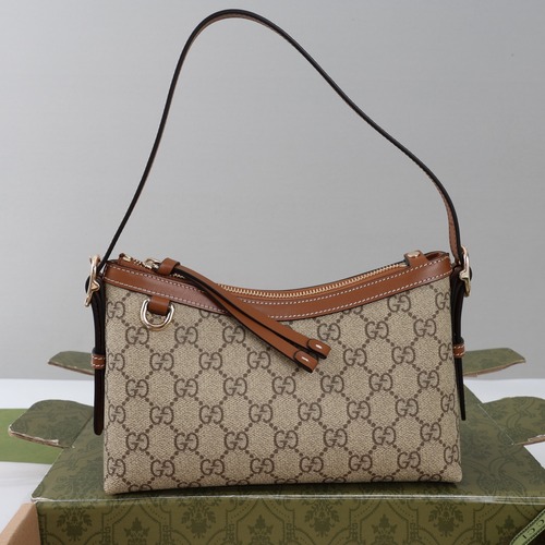 Gucci Ophidia GG Small Crossbody Bag 구찌 오피디아 GG 스몰 크로스백 847450 브라운 GG 코팅 패브릭 로쏘 앙코라 레드 레더 트리밍 22cm