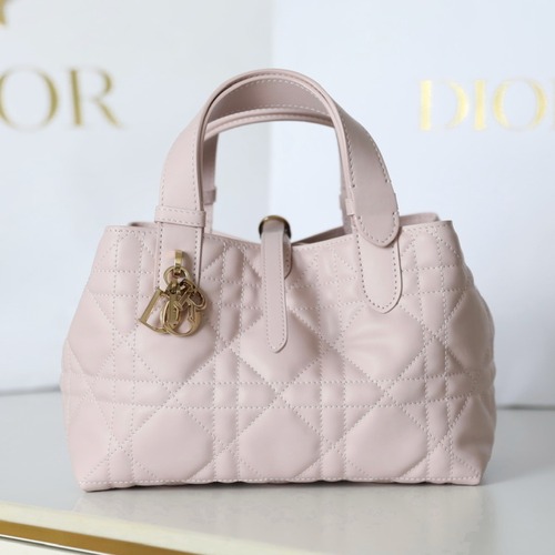 Dior Toujours Small Horizontal Tote 디올 뚜주흐 토트백 스몰 가로형 핑크 퀼팅 카프스킨 23cm
