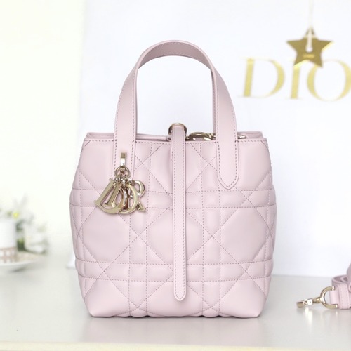 Dior Toujours Small Vertical Tote 디올 뚜주흐 토트백 스몰 세로형 핑크 퀼팅 카프스킨 18.5cm