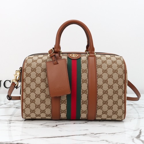 Gucci Ophidia Medium Top Handle Bag 구찌 오피디아 미디엄 탑핸들 백 857595 브라운 GG 자카드 패브릭 30cm