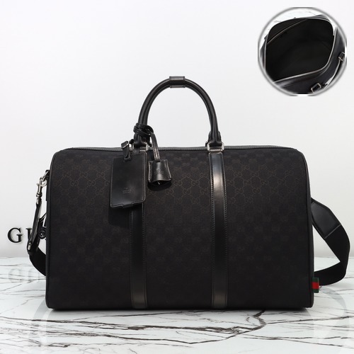 Gucci GG Travel Duffle Bag 구찌 GG 트래블 더플백 834457 블랙 GG 패브릭 레드/그린 웹 디테일 45cm