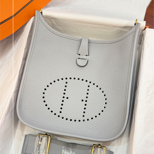 Hermes Evelyne Shoulder Bag 에르메스 에블린 토리용 모리스 카프스킨 숄더백 그레이 23cm