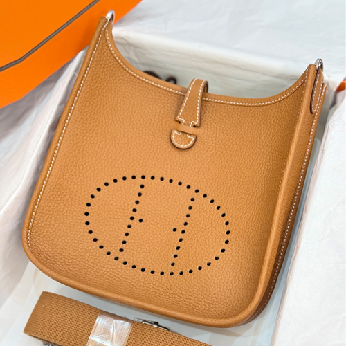 Hermes Evelyne Shoulder Bag 에르메스 에블린 토리용 모리스 카프스킨 숄더백 브라운 23cm