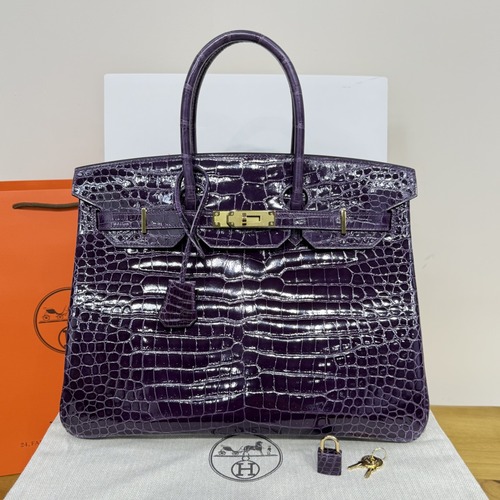 Hermès Birkin 35 Shiny Lizard Leather Full Hardware 35cm 에르메스 버킨 35 샤이니 리자드 가죽 퍼풀 하드웨어 35cm