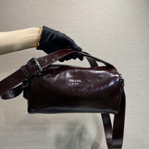 Prada Patent Calfskin Boston Bag 2VH188 24cm 프라다 페이턴트 유광 카프스킨 보스턴백 2VH188 버건디 24cm