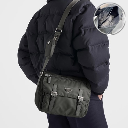 Prada Re-Nylon Messenger Bag 1BD953B 27cm 프라다 리나일론 메신저백 1BD953B 그레이 27cm
