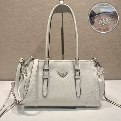 Prada Bonnie Leather Top-Handle 프라다 보니 가죽 탑핸들백 1BG628 라이트그레이 32cm