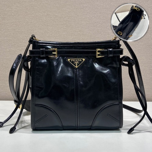 Prada Bonnie Patent Leather Crossbody Bag 1BA229 20cm 프라다 보니 페이턴트 가죽 크로스백 1BA229 블랙 20cm