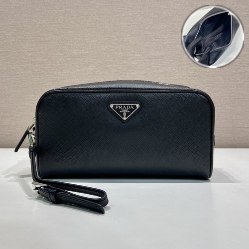 Prada Saffiano Leather Wrist Pouch 2NE065 22.5cm 프라다 사피아노 가죽 손목 파우치 2NE065 22.5cm
