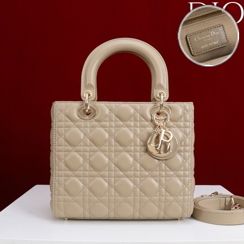 Lady Dior Medium Bag Cannage Calfskin M0565 레이디디올 미디엄 카나쥬 카프스킨 토트백 베이지 24cm