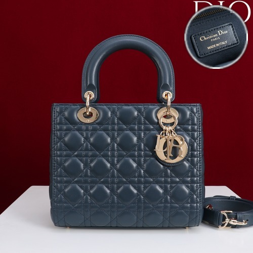 Lady Dior Medium Bag Cannage Calfskin M0565 레이디디올 미디엄 카나쥬 카프스킨 토트백 차콜 24cm