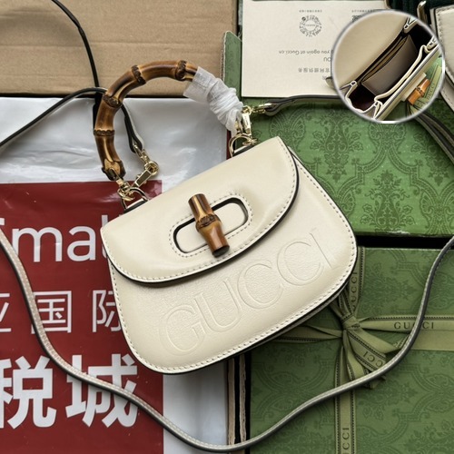 Gucci Bamboo 1947 Mini Top Handle Bag 구찌 뱀부 1947 미니 탑핸들 백 786482 아이보리 앰보 17cm