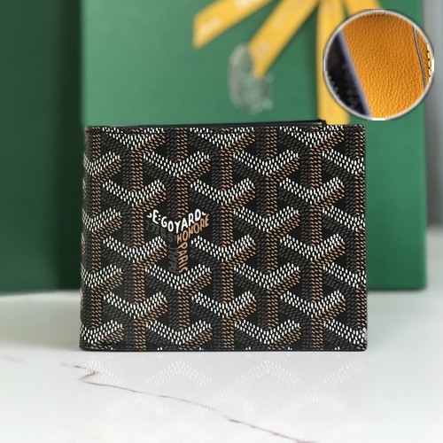 Goyard Saint-Sulpice Billfold Wallet 고야드 생쉴피스 반지갑 블랙/옐로우 11cm