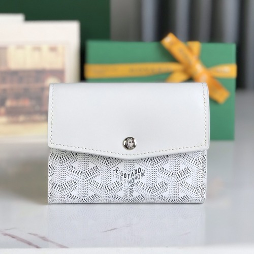 Goyard Saint-Gabriel Goyardine Wallet 고야드 생가브리엘 반지갑 화이트 12cm