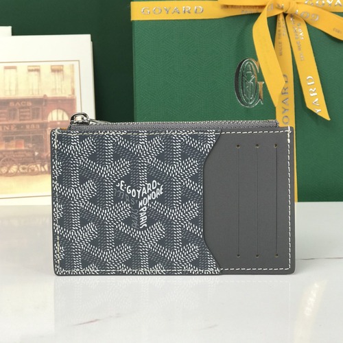 Goyard Bourbon Zipped Card Holder 고야드 버번 지퍼 카드홀더 그레이 12.5cm