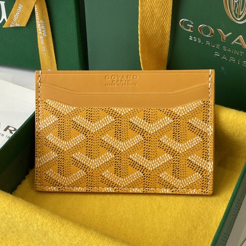 Goyard Card Holder Wallet 고야드 양면 카드홀더 지갑 옐로우 10.5cm