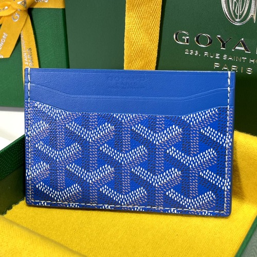Goyard Card Holder Wallet 고야드 양면 카드홀더 지갑 블루 10.5cm