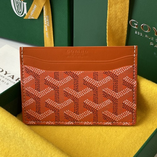 Goyard Card Holder Wallet 고야드 양면 카드홀더 지갑 오렌지 10.5cm