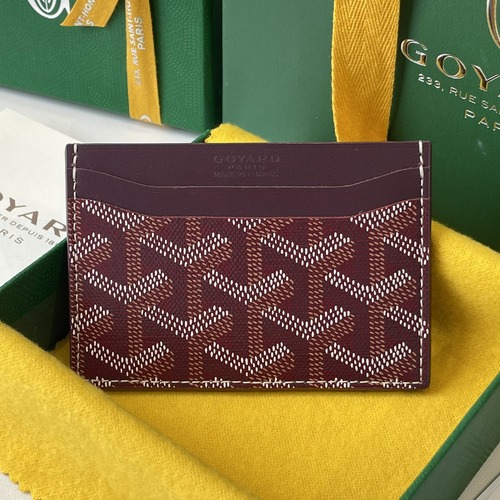 Goyard Card Holder Wallet 고야드 양면 카드홀더 지갑 버건디 10.5cm