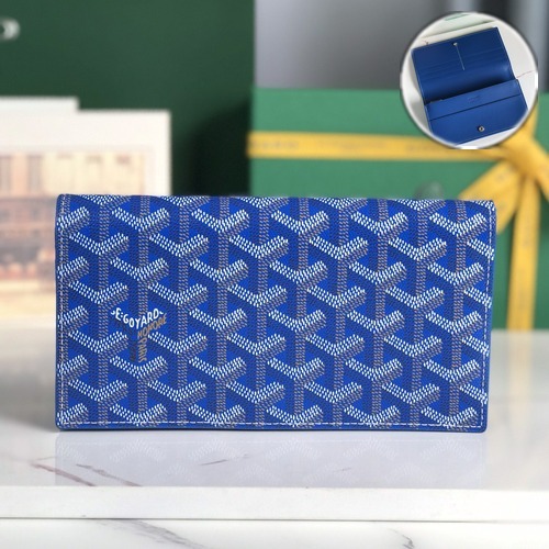 Goyard Richelieu Long Wallet 고야드 리슐리외 장지갑 블루 19cm