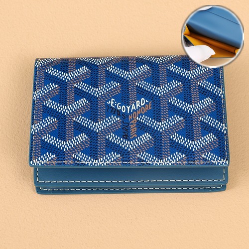 Goyard Malherbes Business Card Holder 고야드 말레르브 명함 카드홀더 블루 10.2cm