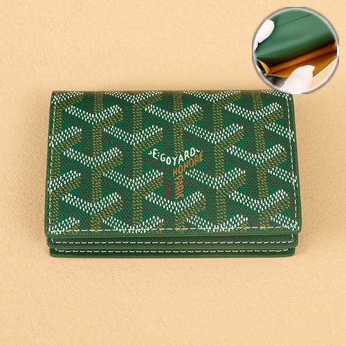 Goyard Malherbes Business Card Holder 고야드 말레르브 명함 카드홀더 그린 10.2cm