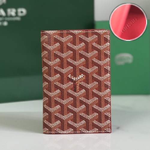 Goyard Grenelle Passport Holder Wallet 고야드 그르넬 여권지갑 브라운레드 14.2cm