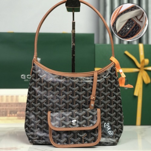Goyard Hobo Mini Shoulder Bag 고야드 호보 미니 기저귀가방 숄더백 120250 브라운 26cm