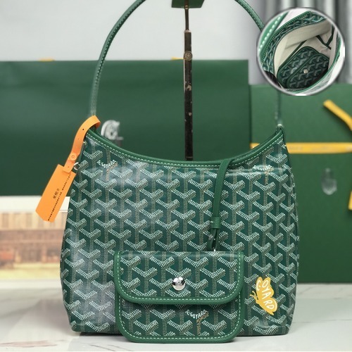 Goyard Hobo Mini Shoulder Bag 고야드 호보 미니 기저귀가방 숄더백 120250 그린 26cm