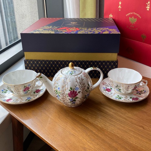 LOMONOSOV 로모노소프 러시아 황실 풀잎 패턴 티세트