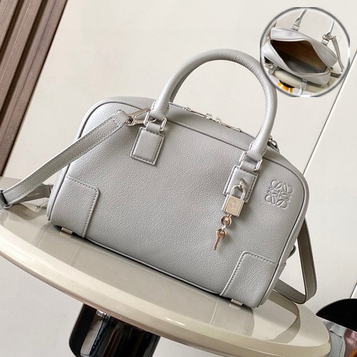 Loewe Amazona 23 Anagram Calfskin Leather 로에베 아마조나 23 아나그램 카프스킨 레더 토트백 그레이 23cm
