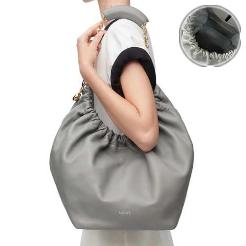 Loewe Squeeze Anagram Napa Leather Top Handle Bag 로에베 스퀴즈 아나그램 나파 레더 토트백 34cm