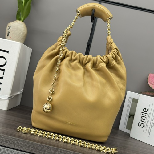 Loewe Mini Squeeze Anagram Napa Leather Top Handle Bag 로에베 미니 스퀴즈 아나그램 나파 레더 토트백 스모그옐로우 29cm