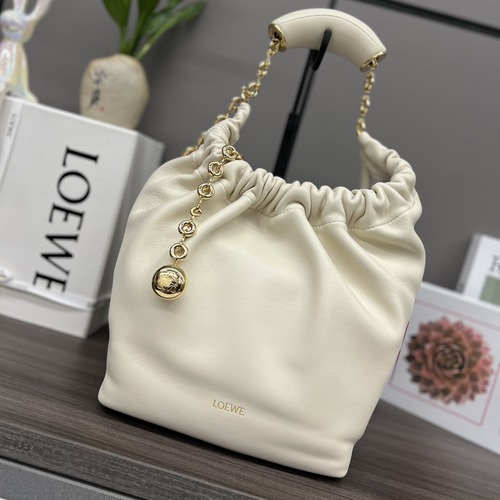 Loewe Mini Squeeze Anagram Napa Leather Top Handle Bag 로에베 미니 스퀴즈 아나그램 나파 레더 토트백 아이보리 29cm