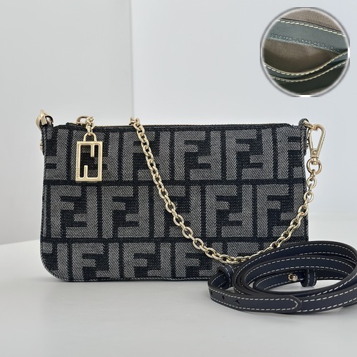FENDI Baguette FF Denim Mini Handbag 20cm 펜디 바게트 073C FF 데님 미니 핸드백 20cm