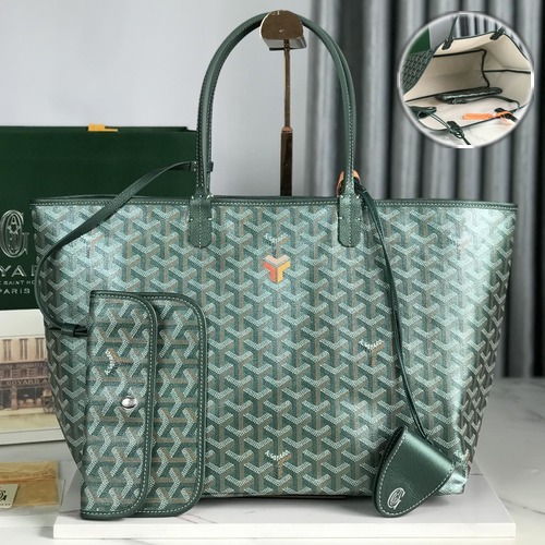 Goyard Saint Louis PM Tote Bag 고야드 생루이 PM 020184 토트백 고야딘 캔버스 그린 47cm