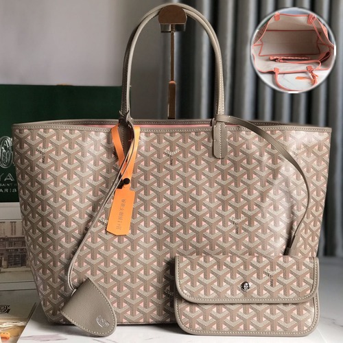 Goyard Saint Louis PM Tote Bag 고야드 생루이 PM 020184 토트백 고야딘 캔버스 카키/핑크 47cm