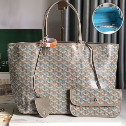 Goyard Saint Louis PM Tote Bag 고야드 생루이 PM 020184 토트백 고야딘 캔버스 카키/코발트 47cm