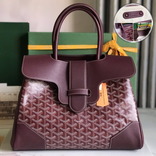 Goyard Saigon Tote Bag 고야드 사이공 토트백 고야딘 캔버스 버건디 34cm
